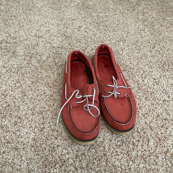 Sperry Shoes Mens Sperry Topsider Red Leather Boat Shoes Sz 95